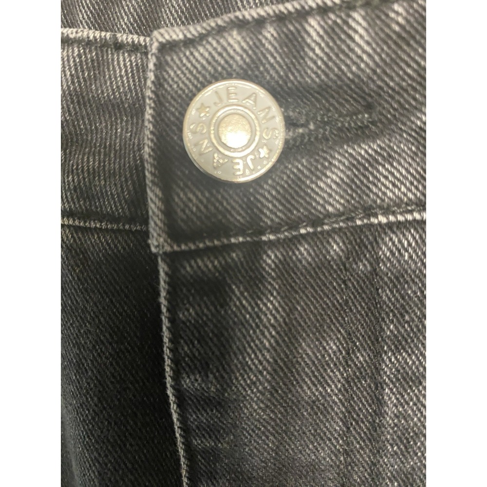 Women's Barrel Leg Jeans M Medium Black High Rise Cropped Balloon Seam Detail - Picture 2 of 9